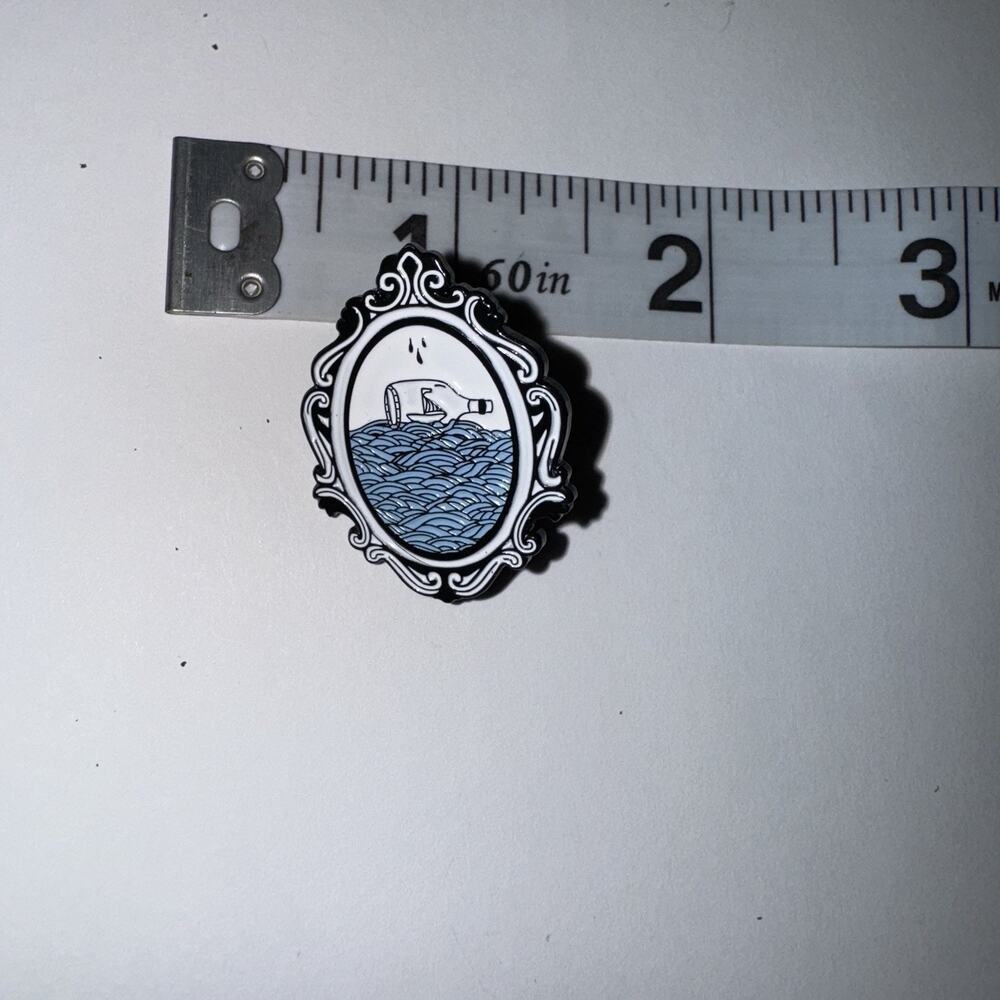 Ship In A Bottle Framed Picture Pin Brooch